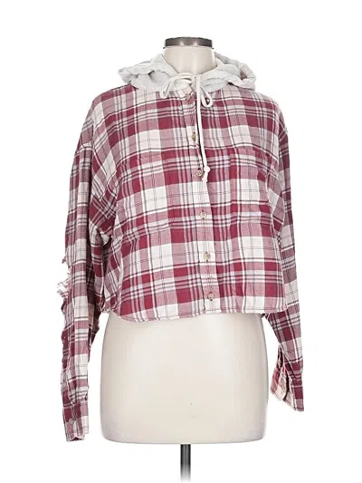 Pre-owned American Eagle Outfitters Long Sleeve Button Down Shirt In Burgundy