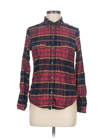 Pre-owned American Eagle Outfitters Long Sleeve Button Down Shirt In Burgundy