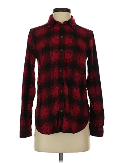 Pre-owned American Eagle Outfitters Long Sleeve Button Down Shirt In Burgundy