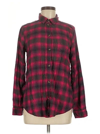 Pre-owned American Eagle Outfitters Long Sleeve Button Down Shirt In Burgundy