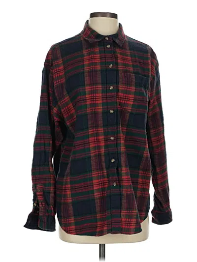 Pre-owned American Eagle Outfitters Long Sleeve Button Down Shirt In Burgundy