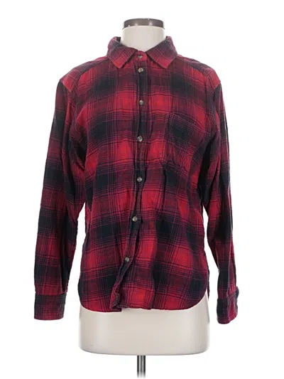 Pre-owned American Eagle Outfitters Long Sleeve Button Down Shirt In Burgundy