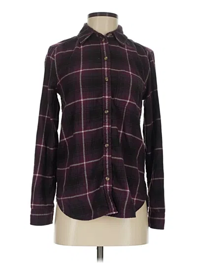 Pre-owned American Eagle Outfitters Long Sleeve Button Down Shirt In Burgundy