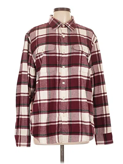 Pre-owned American Eagle Outfitters Long Sleeve Button Down Shirt In Burgundy
