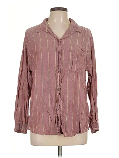 Pre-owned American Eagle Outfitters Long Sleeve Button Down Shirt In Burgundy