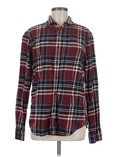 Pre-owned American Eagle Outfitters Long Sleeve Button Down Shirt In Burgundy