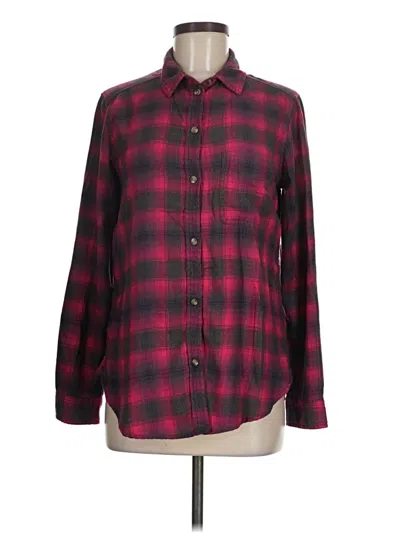 Pre-owned American Eagle Outfitters Long Sleeve Button Down Shirt In Burgundy