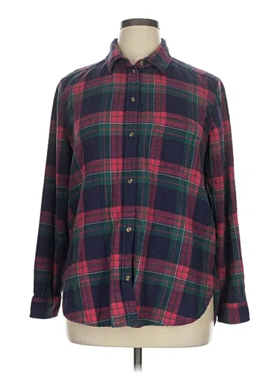 Pre-owned American Eagle Outfitters Long Sleeve Button Down Shirt In Burgundy