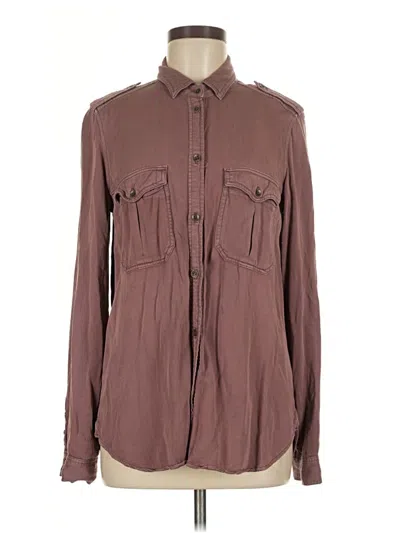 Pre-owned American Eagle Outfitters Long Sleeve Button Down Shirt In Burgundy