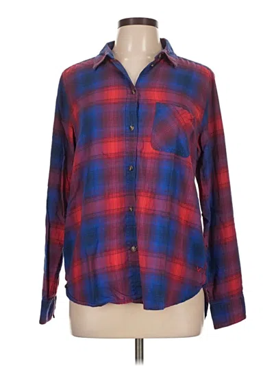 Pre-owned American Eagle Outfitters Long Sleeve Button Down Shirt In Burgundy