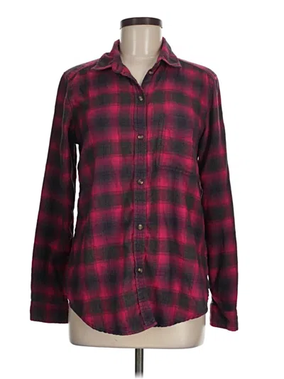Pre-owned American Eagle Outfitters Long Sleeve Button Down Shirt In Burgundy