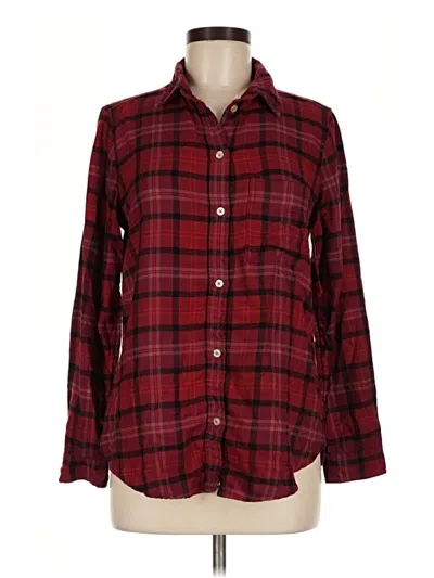 Pre-owned American Eagle Outfitters Long Sleeve Button Down Shirt In Burgundy