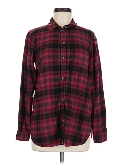 Pre-owned American Eagle Outfitters Long Sleeve Button Down Shirt In Burgundy
