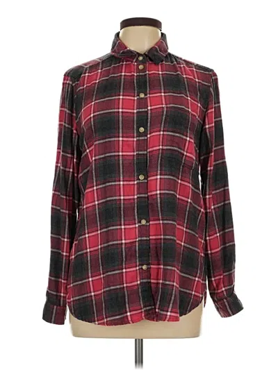 Pre-owned American Eagle Outfitters Long Sleeve Button Down Shirt In Burgundy