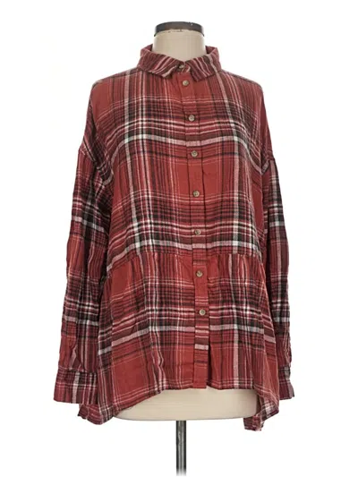 Pre-owned American Eagle Outfitters Long Sleeve Button Down Shirt In Burgundy