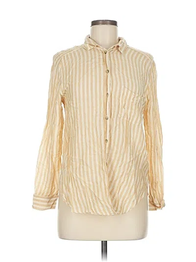 Pre-owned American Eagle Outfitters Long Sleeve Button Down Shirt In Gold