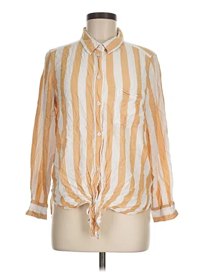 Pre-owned American Eagle Outfitters Long Sleeve Button Down Shirt In Gold