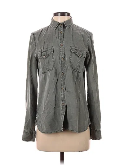 Pre-owned American Eagle Outfitters Long Sleeve Button Down Shirt In Gray