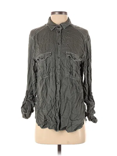 Pre-owned American Eagle Outfitters Long Sleeve Button Down Shirt In Gray