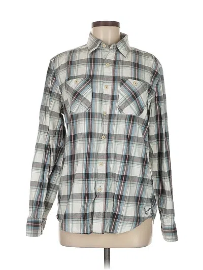 Pre-owned American Eagle Outfitters Long Sleeve Button Down Shirt In Gray
