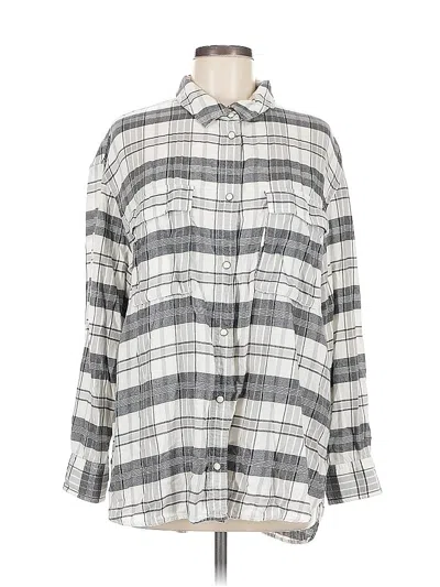 Pre-owned American Eagle Outfitters Long Sleeve Button Down Shirt In Gray