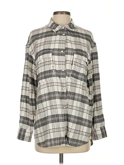 Pre-owned American Eagle Outfitters Long Sleeve Button Down Shirt In Gray