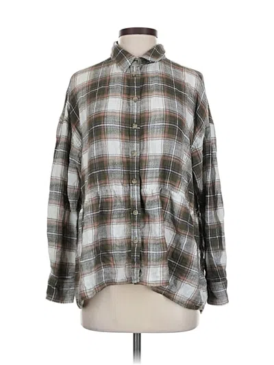 Pre-owned American Eagle Outfitters Long Sleeve Button Down Shirt In Gray