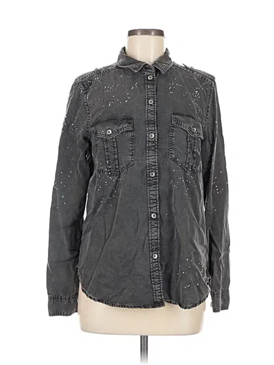 Pre-owned American Eagle Outfitters Long Sleeve Button Down Shirt In Gray