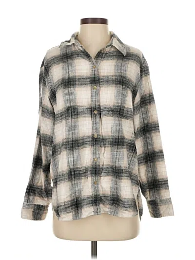 Pre-owned American Eagle Outfitters Long Sleeve Button Down Shirt In Gray