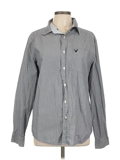 Pre-owned American Eagle Outfitters Long Sleeve Button Down Shirt In Gray
