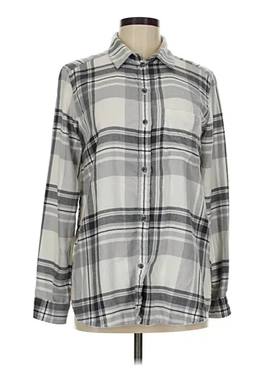 Pre-owned American Eagle Outfitters Long Sleeve Button Down Shirt In Gray