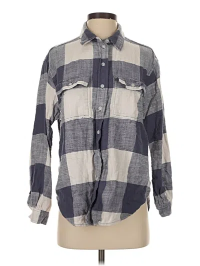 Pre-owned American Eagle Outfitters Long Sleeve Button Down Shirt In Gray