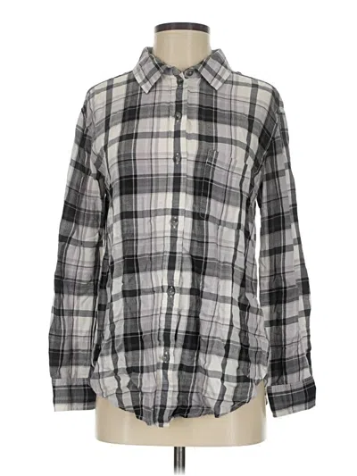 Pre-owned American Eagle Outfitters Long Sleeve Button Down Shirt In Gray