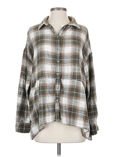 Pre-owned American Eagle Outfitters Long Sleeve Button Down Shirt In Gray