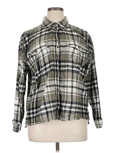 Pre-owned American Eagle Outfitters Long Sleeve Button Down Shirt In Gray