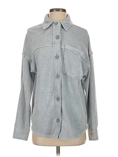 Pre-owned American Eagle Outfitters Long Sleeve Button Down Shirt In Gray