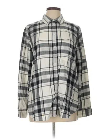 Pre-owned American Eagle Outfitters Long Sleeve Button Down Shirt In Gray
