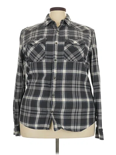 Pre-owned American Eagle Outfitters Long Sleeve Button Down Shirt In Gray
