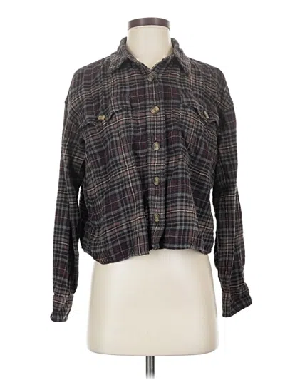 Pre-owned American Eagle Outfitters Long Sleeve Button Down Shirt In Gray