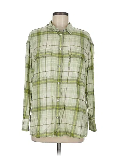 Pre-owned American Eagle Outfitters Long Sleeve Button Down Shirt In Green
