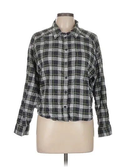 Pre-owned American Eagle Outfitters Long Sleeve Button Down Shirt In Green