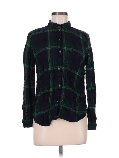 Pre-owned American Eagle Outfitters Long Sleeve Button Down Shirt In Green