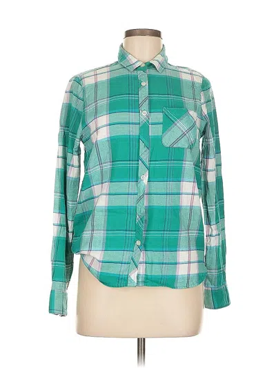 Pre-owned American Eagle Outfitters Long Sleeve Button Down Shirt In Green