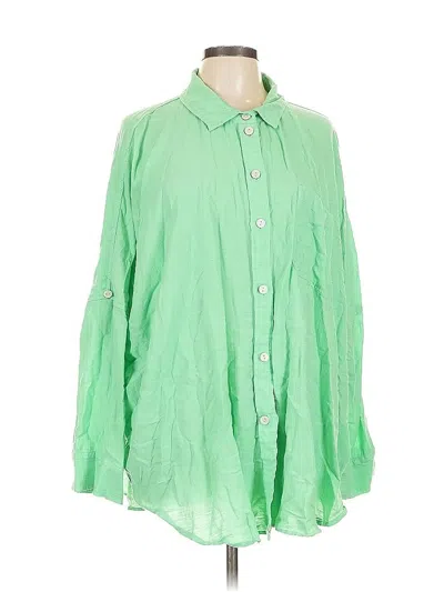 Pre-owned American Eagle Outfitters Long Sleeve Button Down Shirt In Green