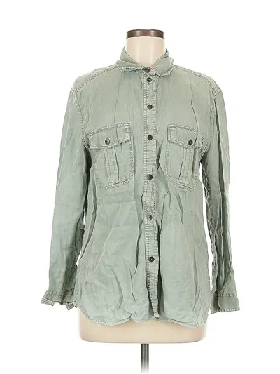 Pre-owned American Eagle Outfitters Long Sleeve Button Down Shirt In Green