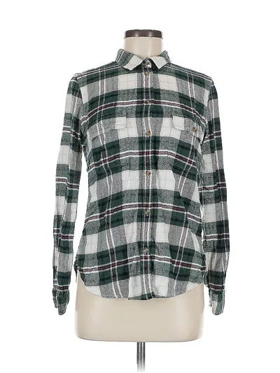 Pre-owned American Eagle Outfitters Long Sleeve Button Down Shirt In Green