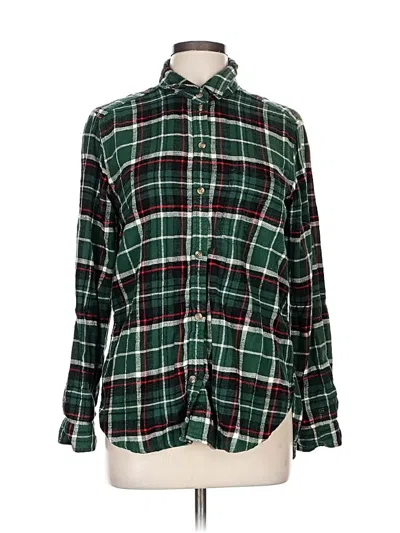 Pre-owned American Eagle Outfitters Long Sleeve Button Down Shirt In Green