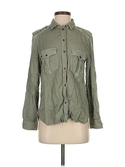 Pre-owned American Eagle Outfitters Long Sleeve Button Down Shirt In Green