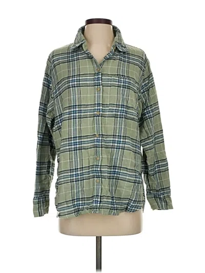 Pre-owned American Eagle Outfitters Long Sleeve Button Down Shirt In Green