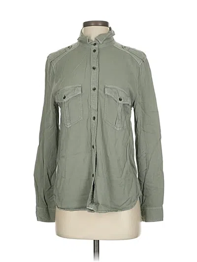 Pre-owned American Eagle Outfitters Long Sleeve Button Down Shirt In Green